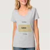 T-shirt - Carte du Kansas avec la ville (Devant)