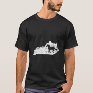 T-shirt Carte du Kentucky Cheval Pur-sang du Kentucky