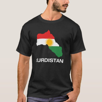 T-shirt Carte du Kurdistan cool avec l'illustration du dra