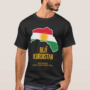 T-shirt Carte du Kurdistan Drapeau I Biji Kurdistan Design
