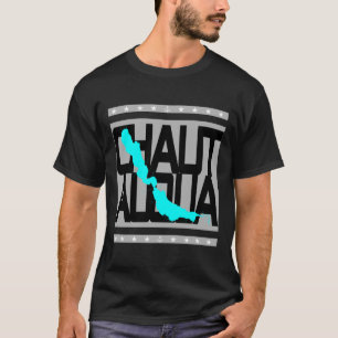 T-shirt Carte du lac Chautauqua New York Rayures Nautiques