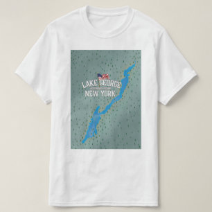 T-shirt Carte du lac George New York