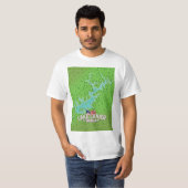 T-shirt Carte du lac Lanier Georgia (Devant entier)