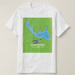T-shirt Carte du lac Marion en Caroline du Sud