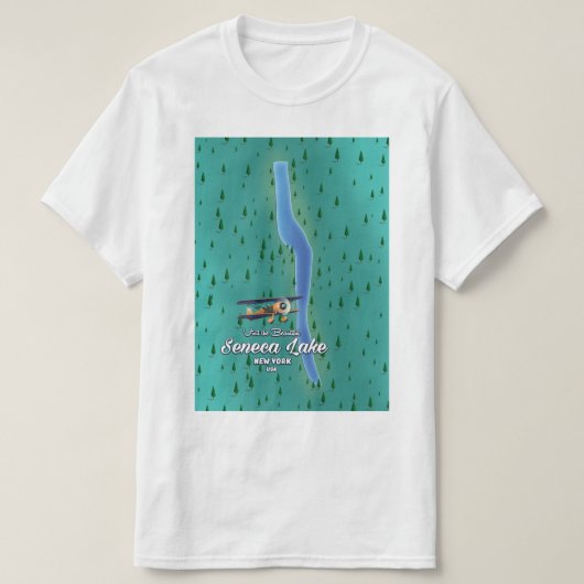 T-shirt Carte du lac Seneca, NYC (Design devant)