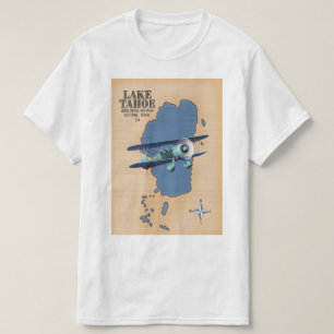 T-shirt Carte du lac Tahoe Sierra Nevada California Nevada