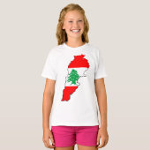 T-shirt Carte du Liban avec drapeau (Devant entier)