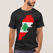 T-shirt Carte du Liban avec drapeau (Devant)