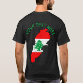 T-shirt Carte du Liban avec drapeau (Dos)