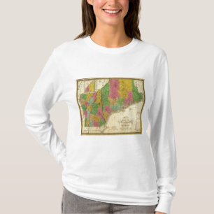 T-shirt Carte du Maine, du New Hampshire, et du Vermont