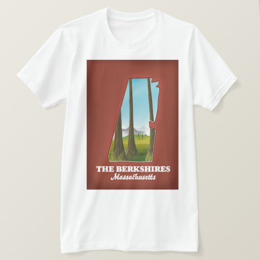 T-shirt Carte du Massachusetts Berkshires (Design devant)