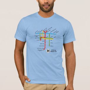T-shirt Carte du métro de Hingham T-Shirt, bleu