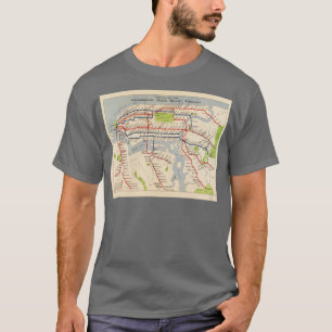 T-shirt Carte du métro New York vintage 1924 NYC Subwa Vin