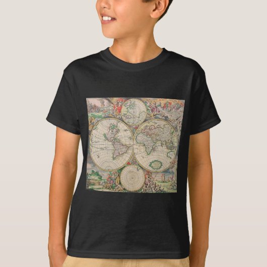 T-shirt Carte du monde antique (Devant)