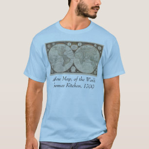 T-shirt Carte du monde antique, 1799 (Thomas Kitchen)