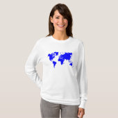 T-shirt Carte du monde - Bleu (Devant entier)
