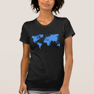 T-shirt Carte du monde - Bleu Bébé
