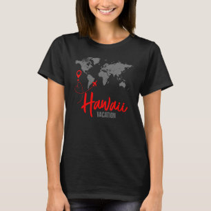 T-shirt Carte du monde Carte d'Hawaii pour des vacances