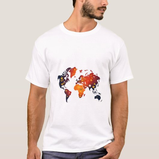 T-shirt Carte du monde culturel (Devant)