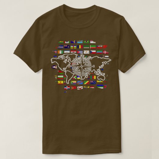 T-shirt Carte du monde de Compass Voyager International (Design devant)