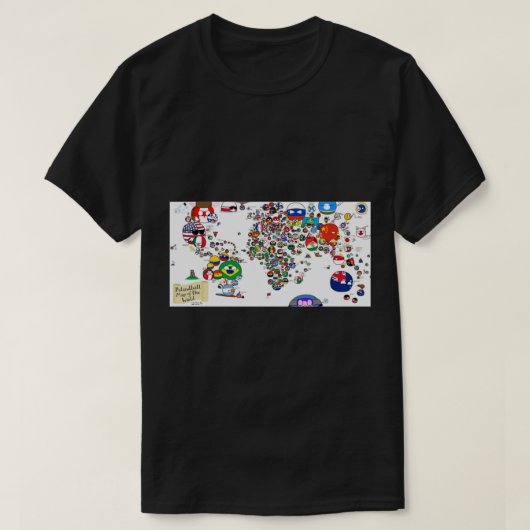 T-shirt Carte du monde de football (Design devant)