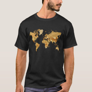 T-shirt Carte du monde en bois 2