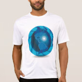 T-shirt Carte du monde Globe Bleu Moderne (Devant)