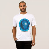 T-shirt Carte du monde Globe Bleu Moderne (Devant entier)