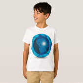 T-shirt Carte du monde Globe terrestre bleu moderne (Devant entier)