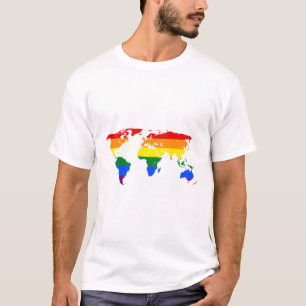 T-shirt Carte du monde LGBTQ Rainbow