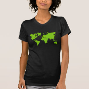T-shirt Carte du monde - Martian Green