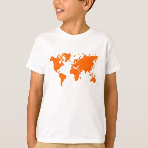 T-shirt Carte du monde - Orange