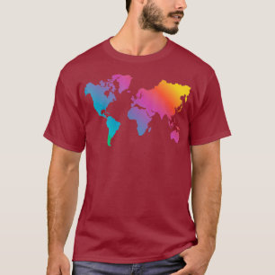 T-shirt Carte du monde Pays de voyage Géographie Art coule