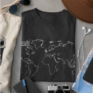 T-shirt carte du monde, planisphère