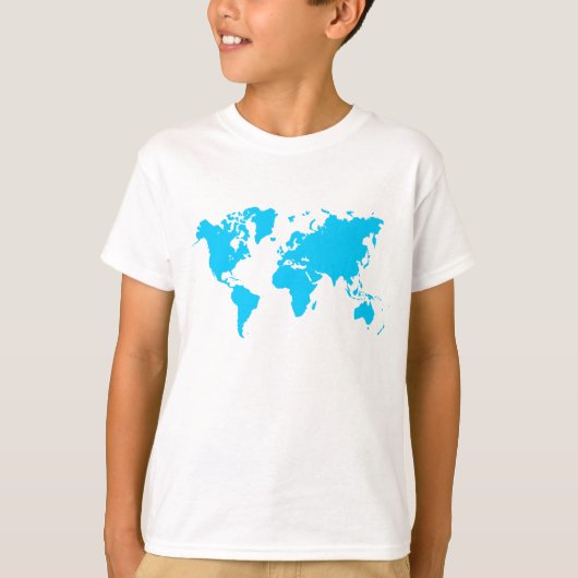 T-shirt Carte du monde - Sky Blue (Devant)