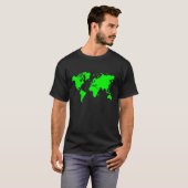 T-shirt Carte du monde - vert (Devant entier)