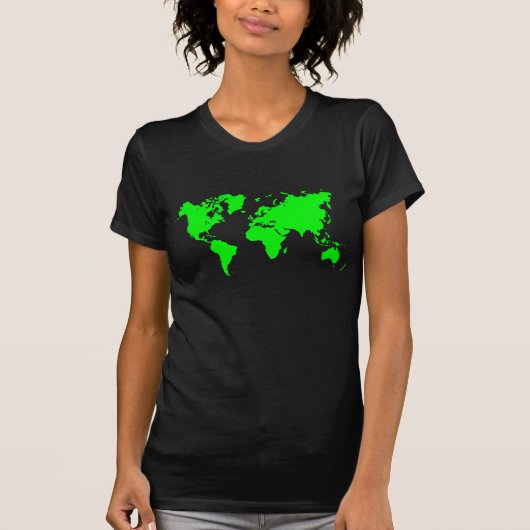 T-shirt Carte du monde - Vert (Devant)