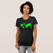T-shirt Carte du monde - Vert (Devant entier)