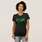T-shirt Carte du monde - Vert d'herbe (Devant entier)