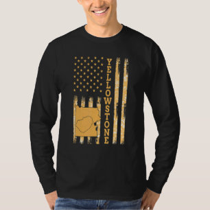 T-shirt Carte du parc national de Yellowstone Amérique Éta