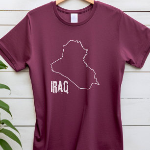 T-shirt Carte du pays irakien Plan de la frontière nationa