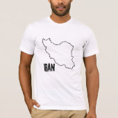 T-shirt Carte du pays Iran Plan de la frontière nationale  (Devant)