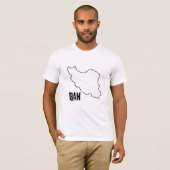 T-shirt Carte du pays Iran Plan de la frontière nationale  (Devant entier)