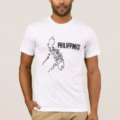 T-shirt Carte du pays Philippines Contour de la frontière (Devant)