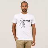 T-shirt Carte du pays Philippines Contour de la frontière (Devant entier)
