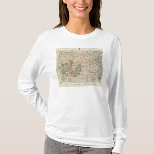 T-shirt Carte du progrès 1878 des enquêtes géographiques (Devant)