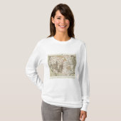 T-shirt Carte du progrès 1878 des enquêtes géographiques (Devant entier)