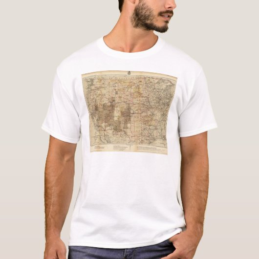 T-shirt Carte du progrès 1878 des enquêtes géographiques 2 (Devant)