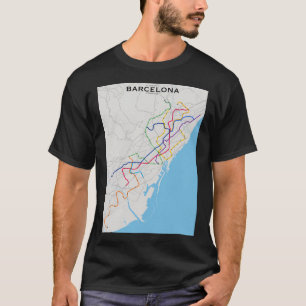 T-shirt Carte du réseau de Barcelone