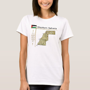 T-Shirt Carte du Sahara Occidental + Drapeau + Tit